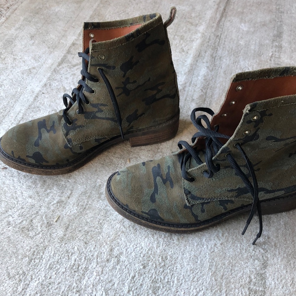 Camo Lucky Brand suede boots